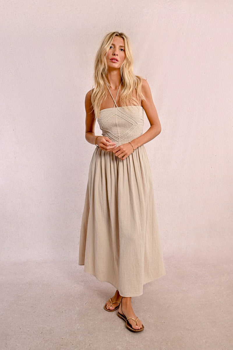 Kaia Boho Halter Dress