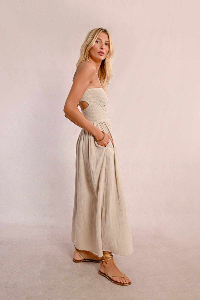 Kaia Boho Halter Dress