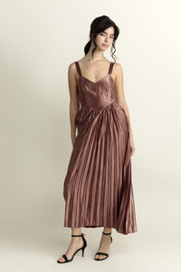 Bronzie Pleated Midi Dress