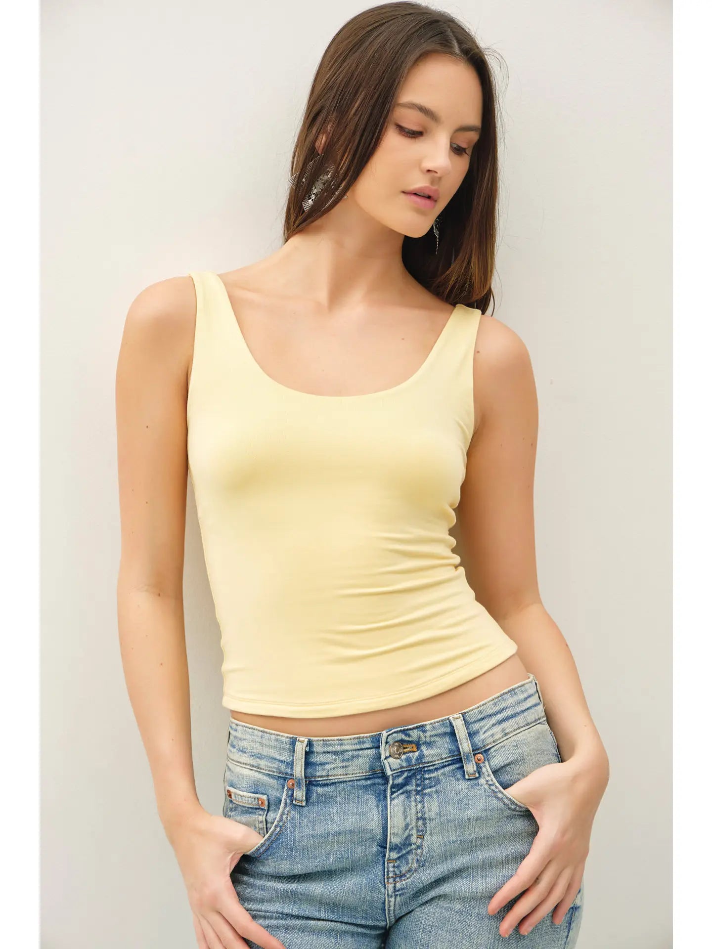 Double Lined Scoop Neck Tank