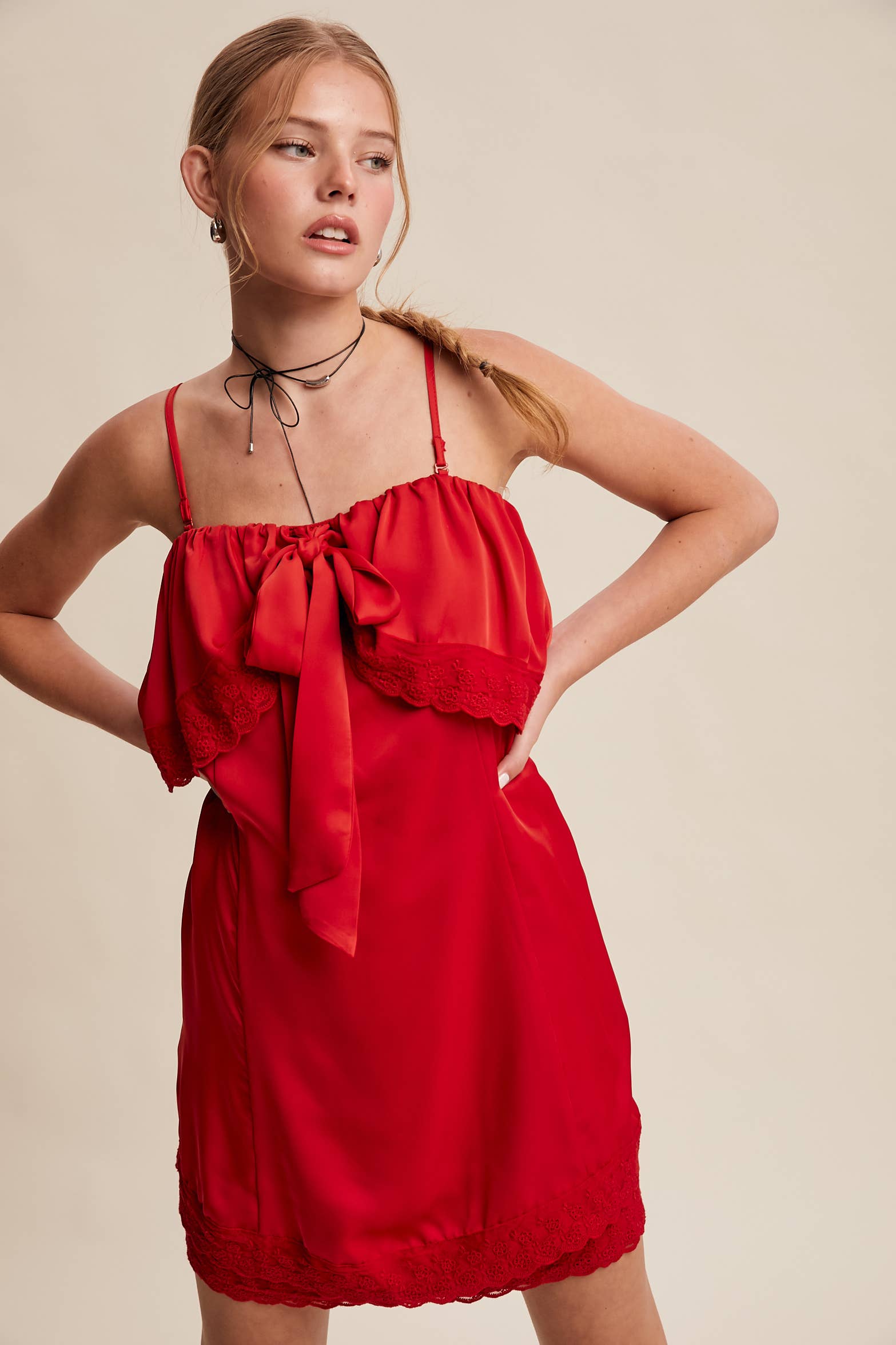 Bow Front Mini Dress