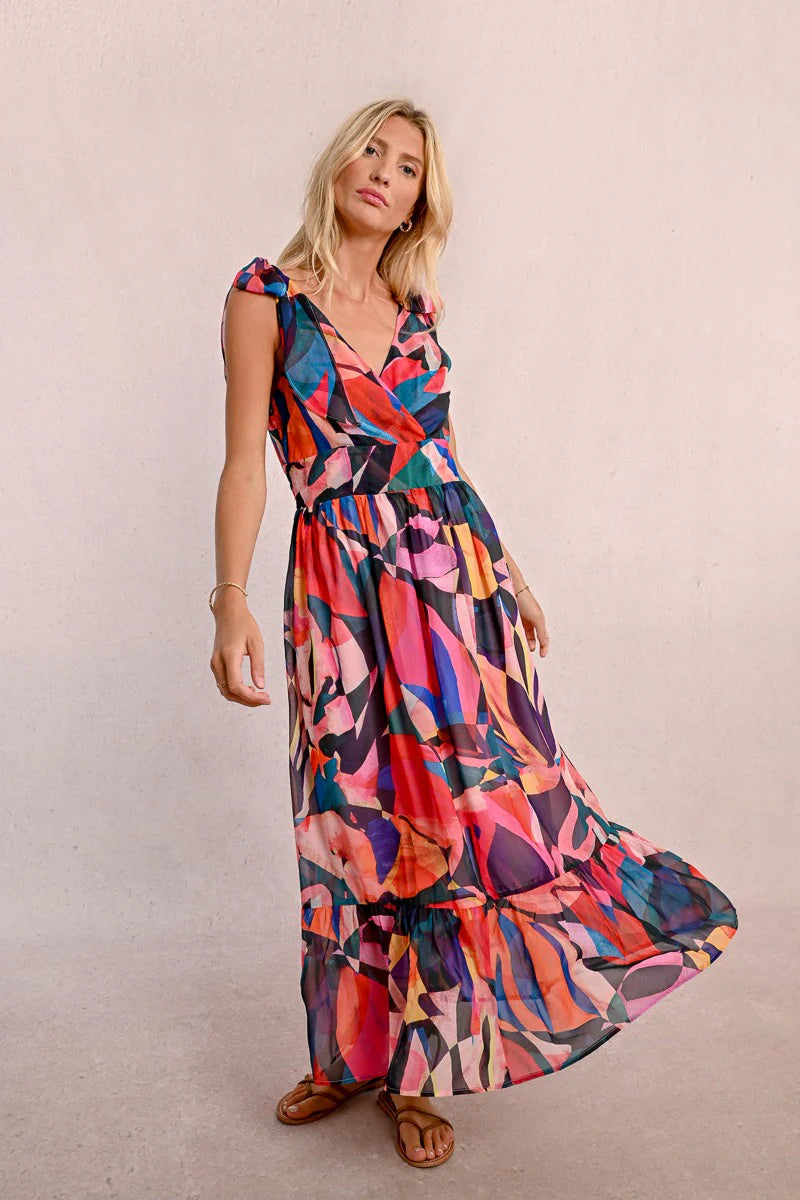 Calliope Geometric Maxi Dress