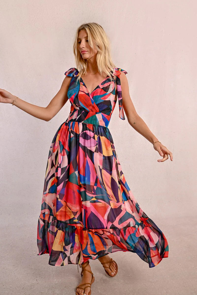 Calliope Geometric Maxi Dress