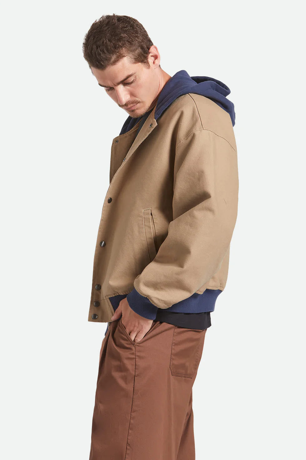 Canvas Hooded Bomber Jacket