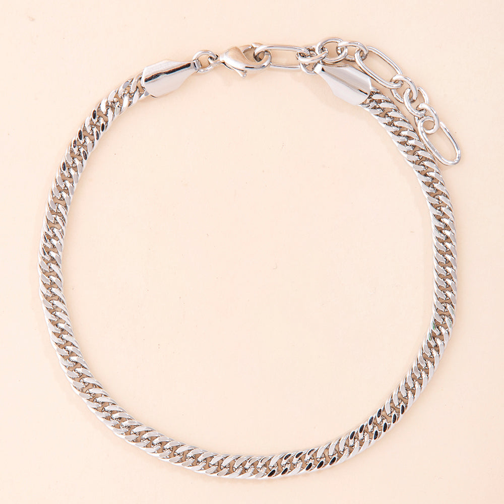 Flat Curb Link Chain Bracelet