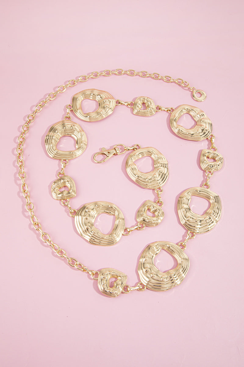 Hammered Open Ring Chain Belt