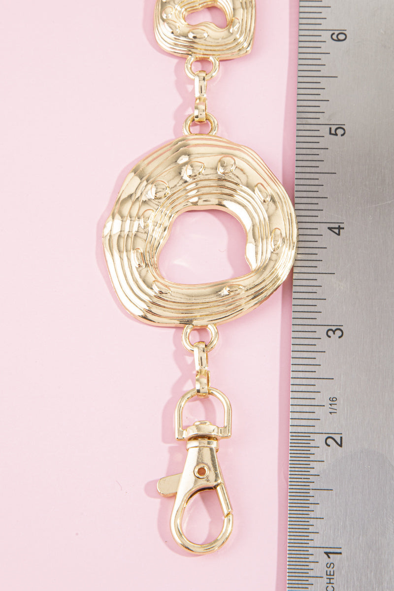 Hammered Open Ring Chain Belt