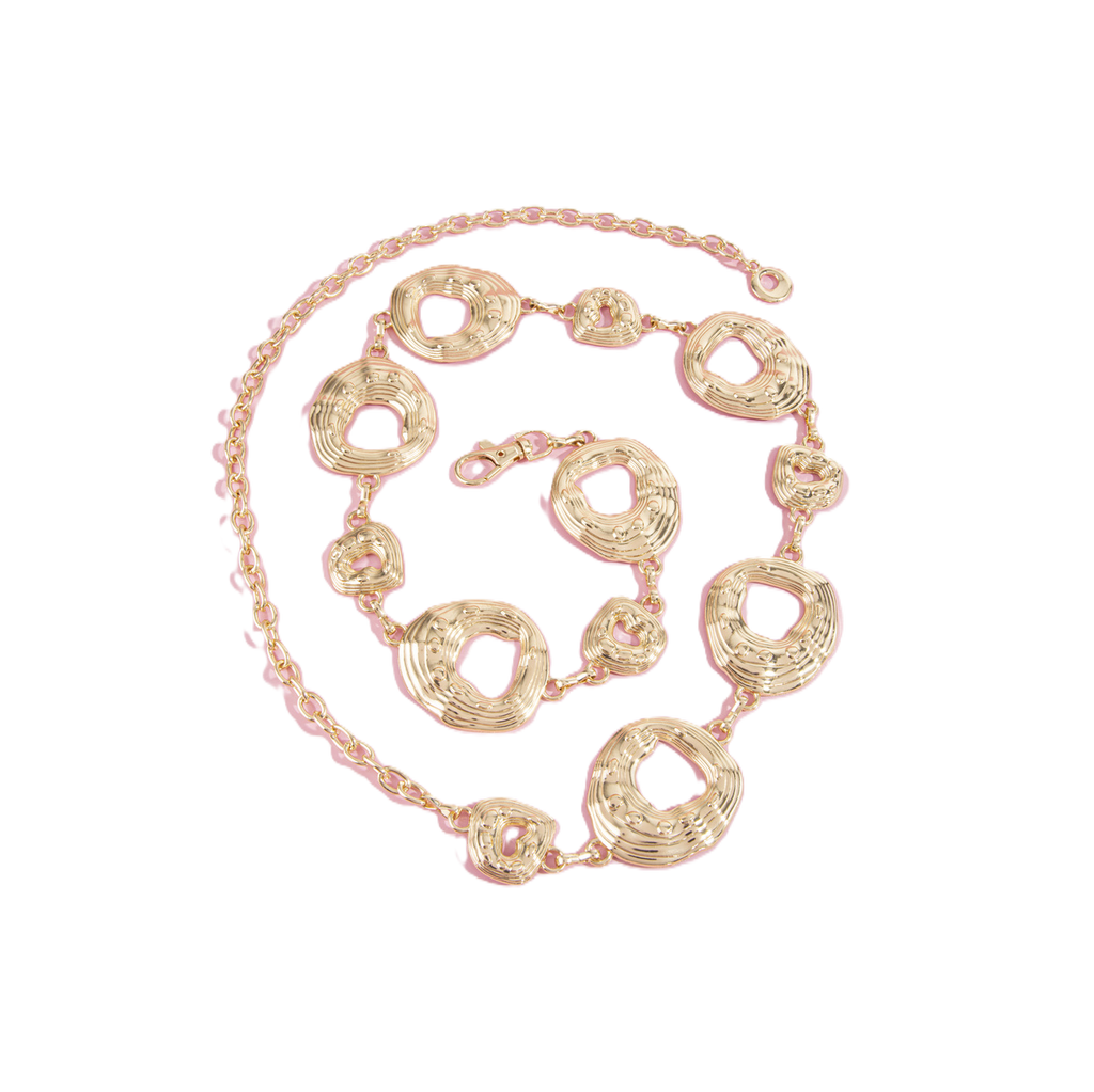 Hammered Open Ring Chain Belt