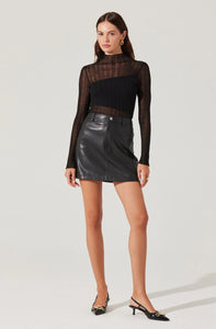 Rachel Contrast Mesh Top