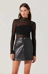 Rachel Contrast Mesh Top