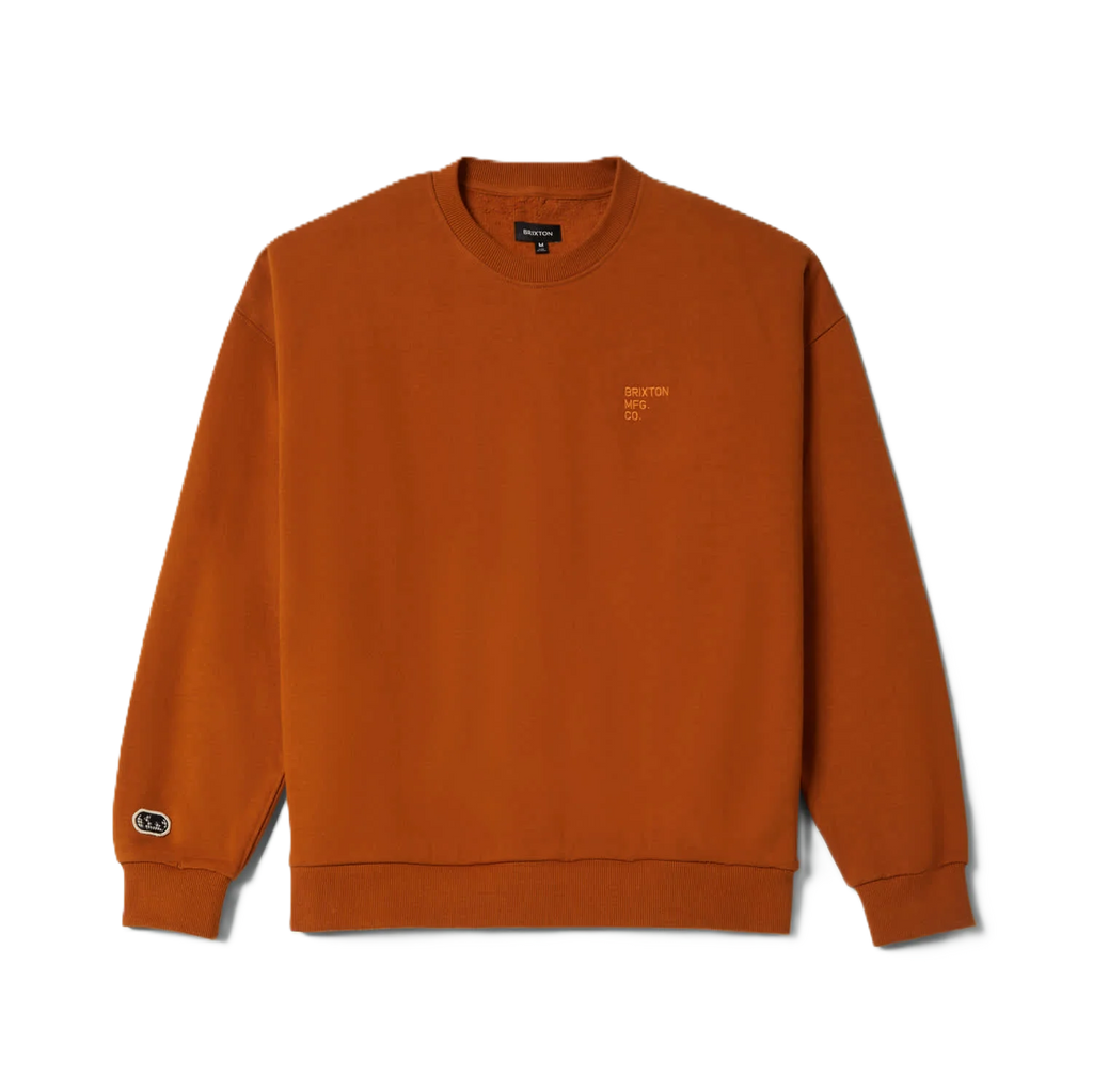 Embroidered Carmel Crew Neck