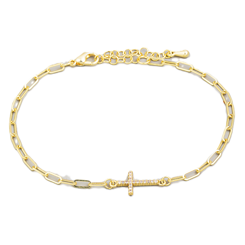 Gold Dipped Cross Bracelet