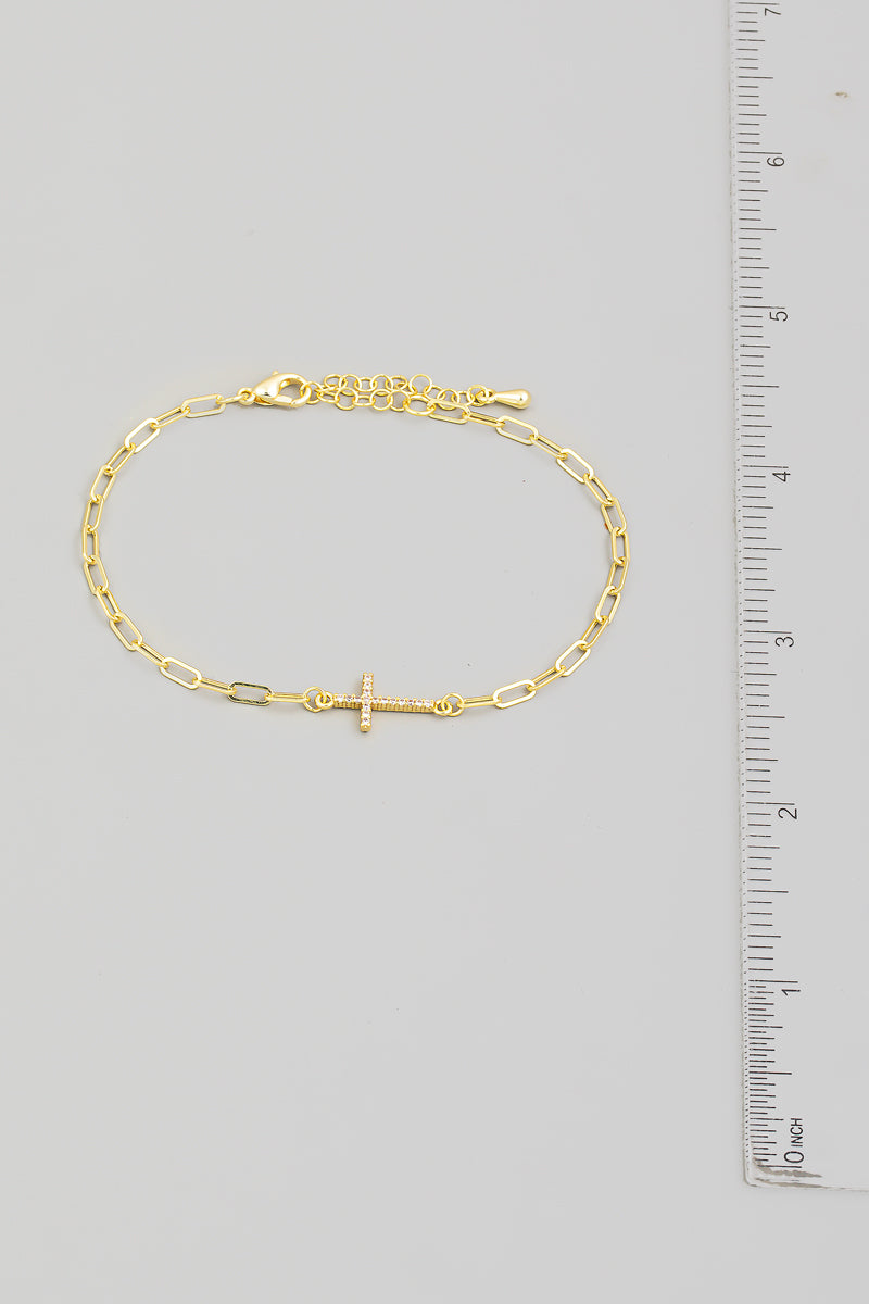 Gold Dipped Cross Bracelet