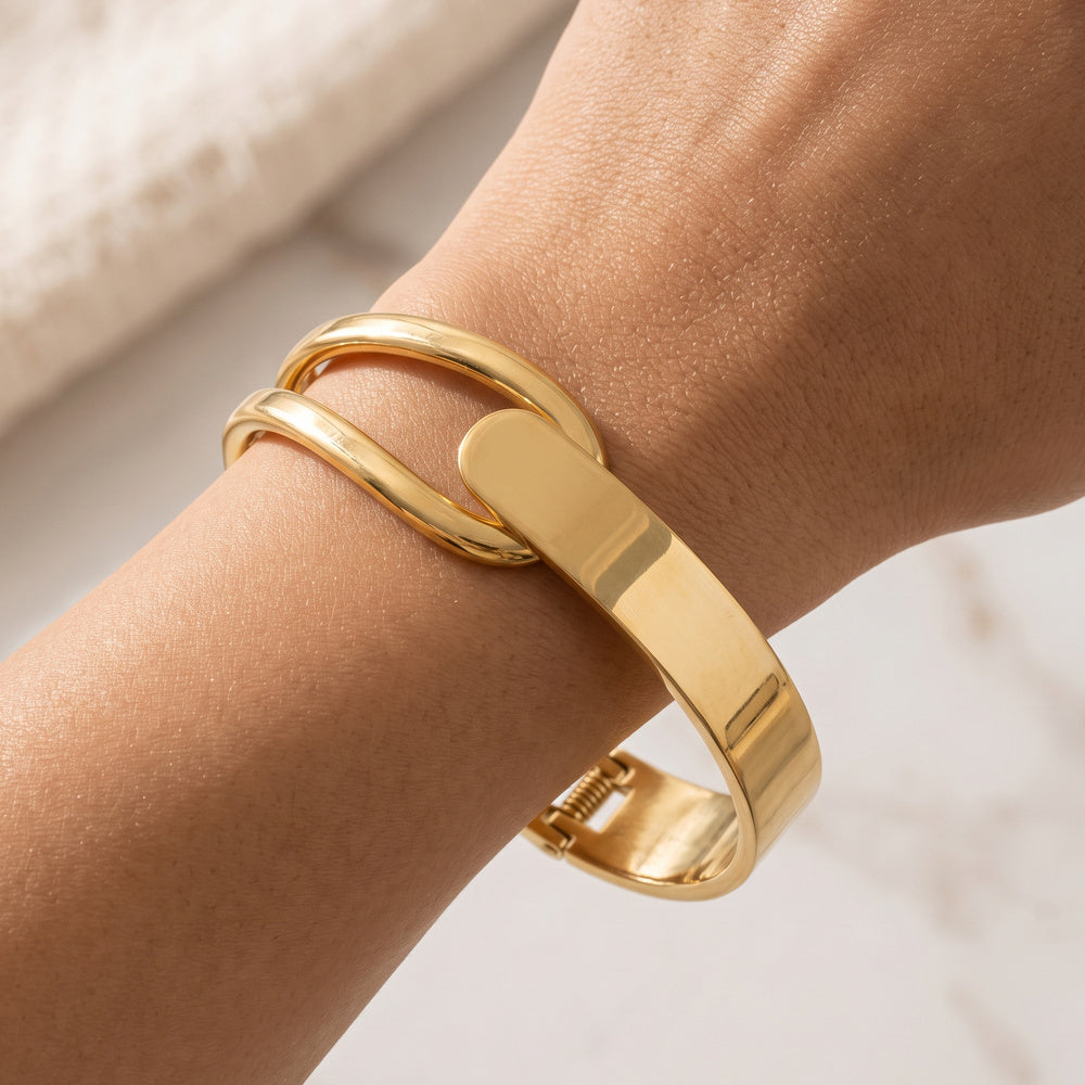 Interlocking Hook Front Hinged Bangle