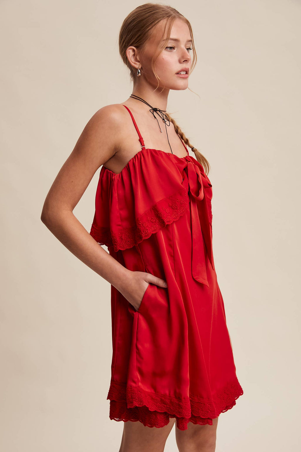 Bow Front Mini Dress