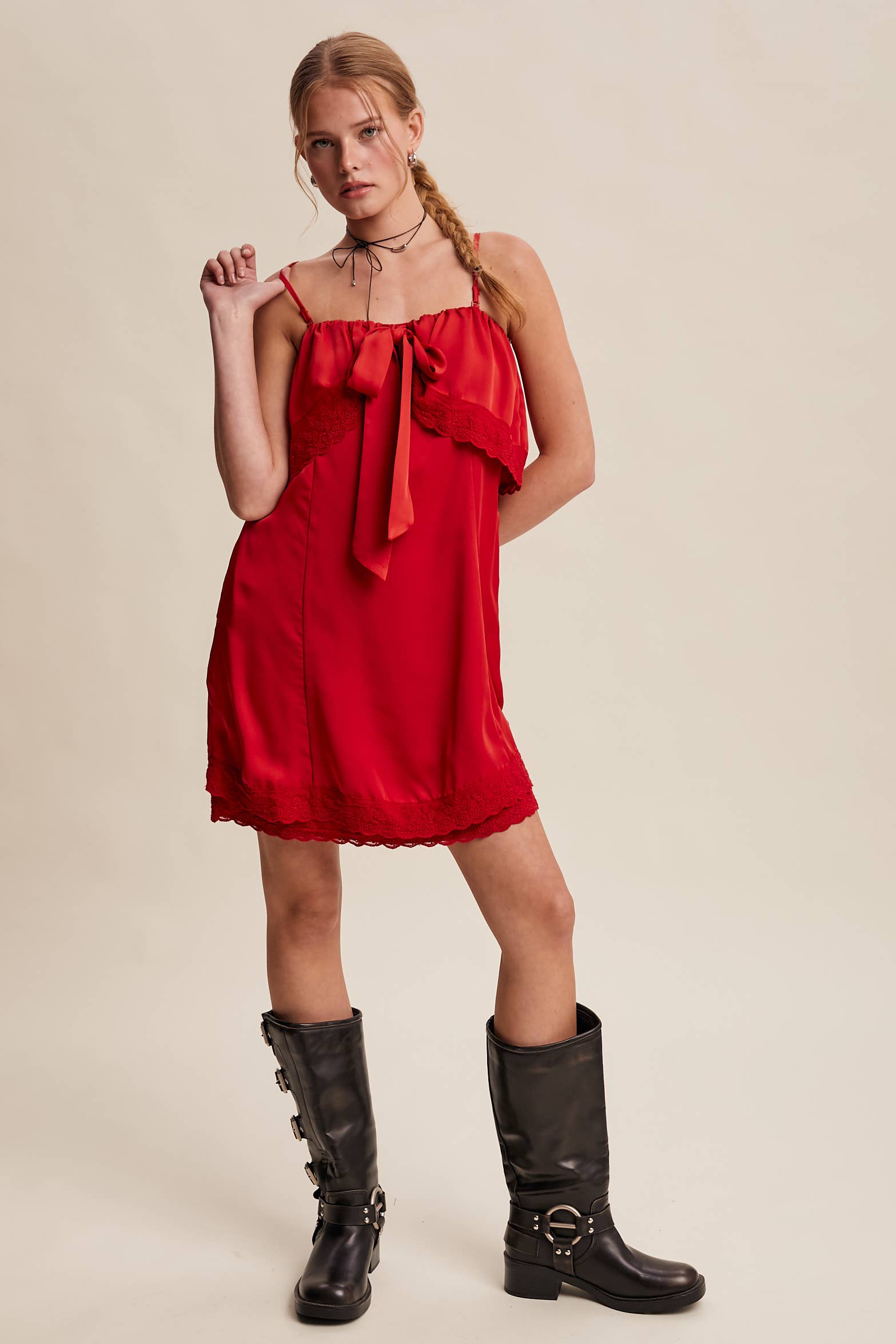 Bow Front Mini Dress