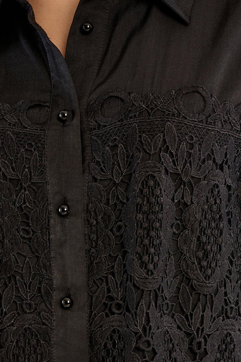 Avery Embroidered Button Up
