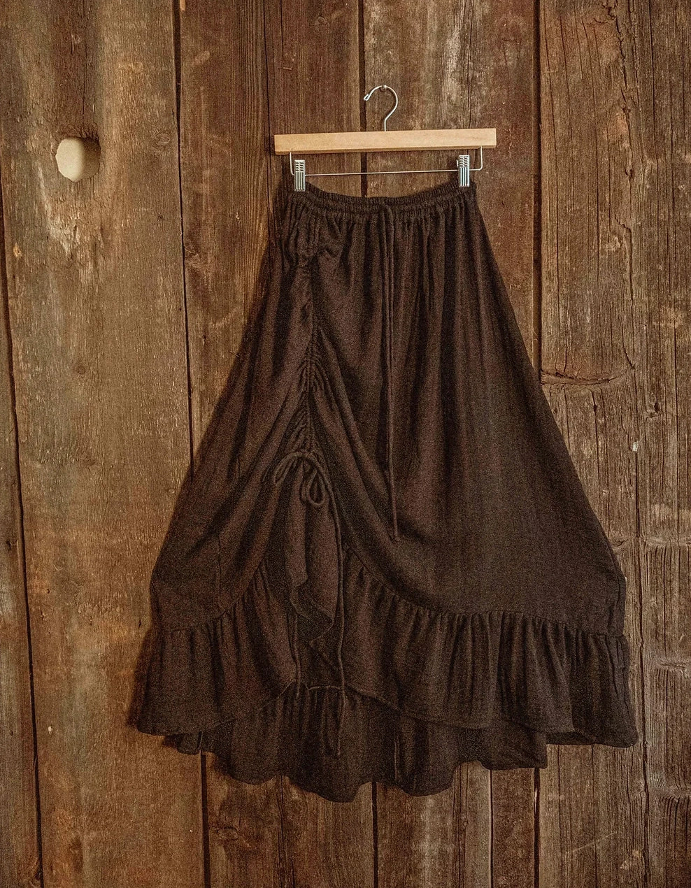 Bamboo Cotton Cinch Ruffle Skirt