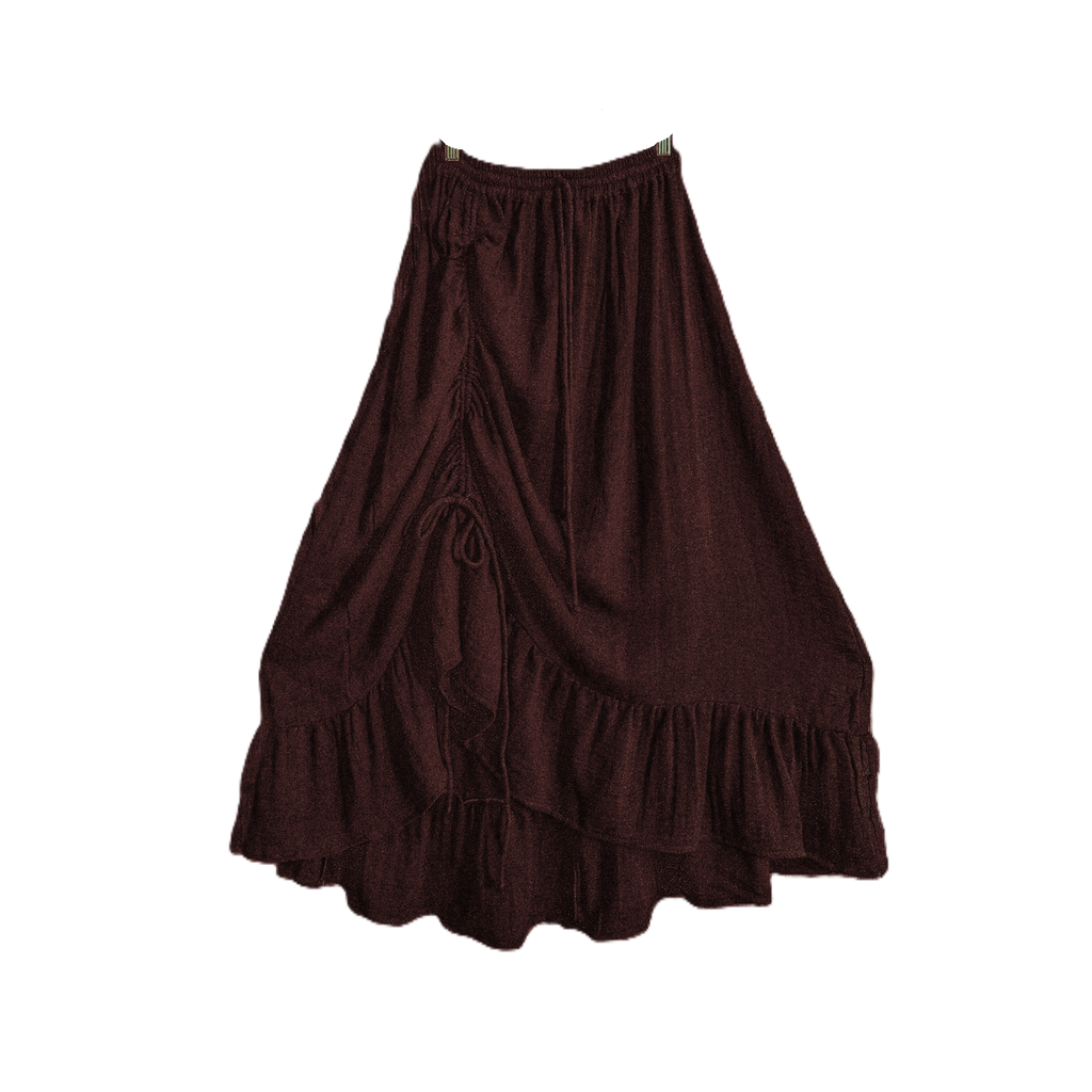 Bamboo Cotton Cinch Ruffle Skirt