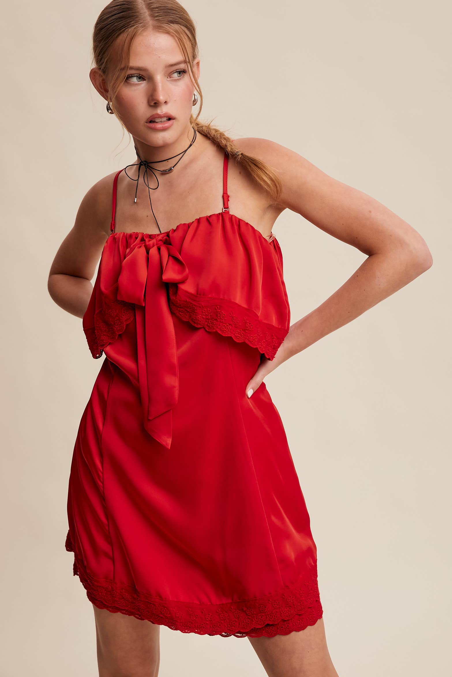 Bow Front Mini Dress