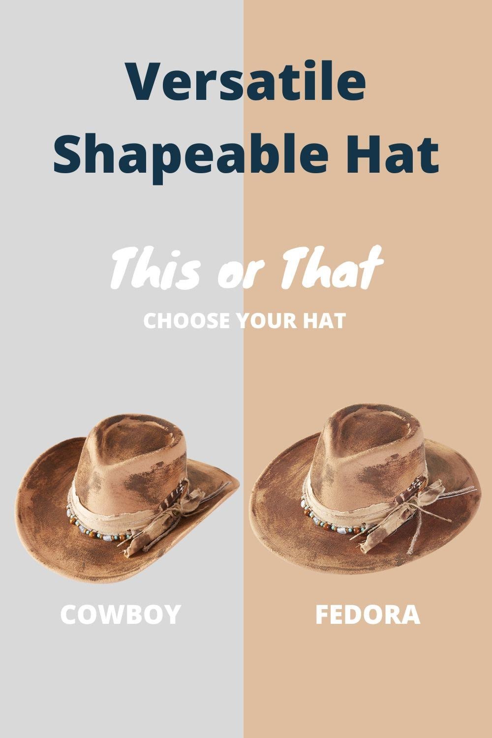 Distressed Vintage Shapeable Fedora