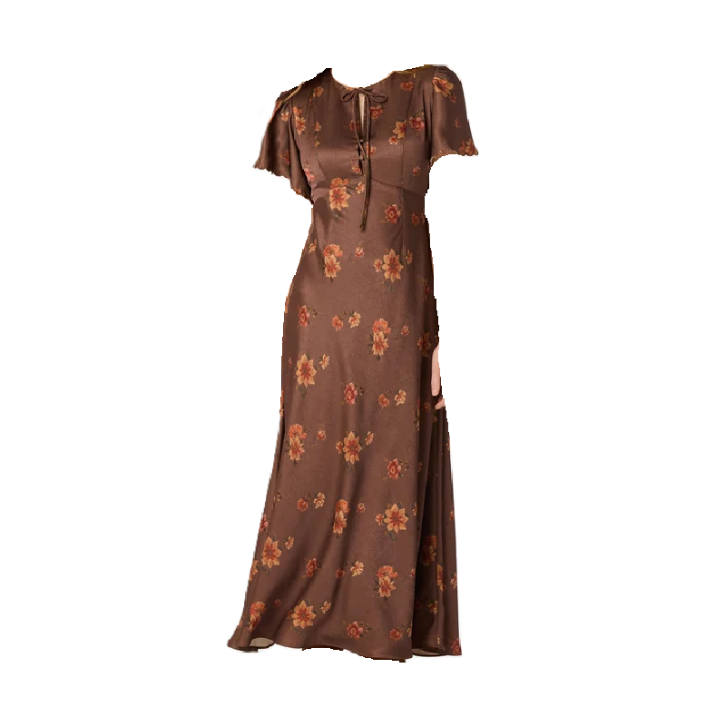 Riley Floral Satin Maxi Dress