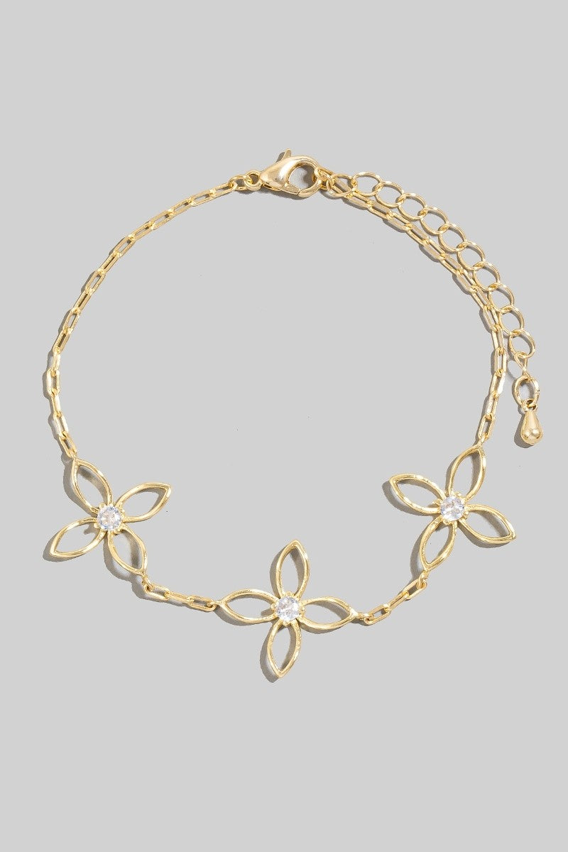 CZ Dainty Flower Bracelet