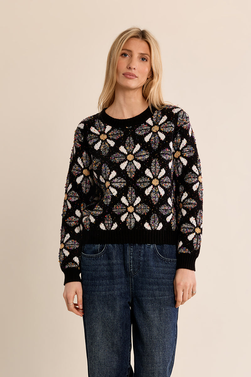 Sutton Flower Pattern Sweater