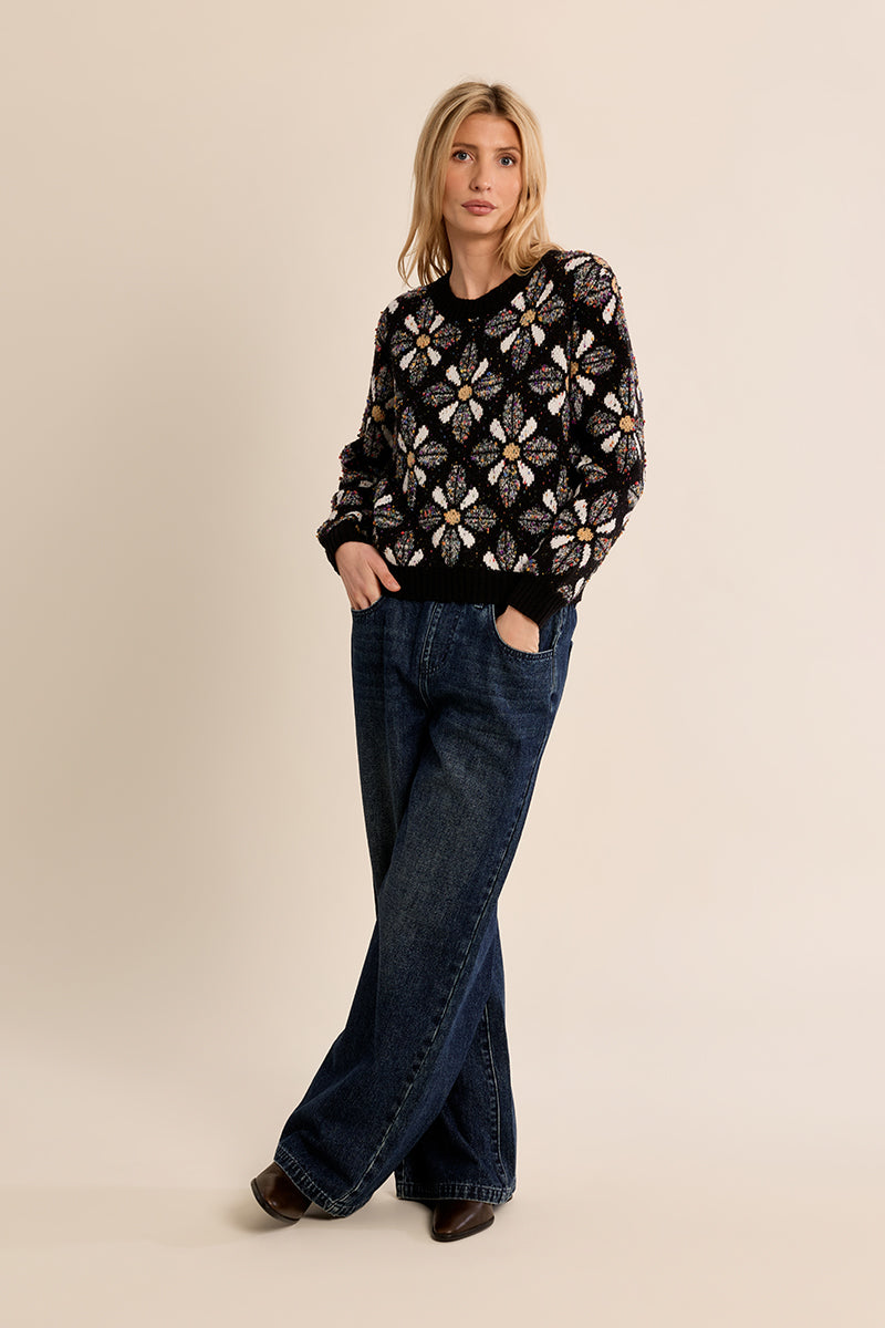 Sutton Flower Pattern Sweater