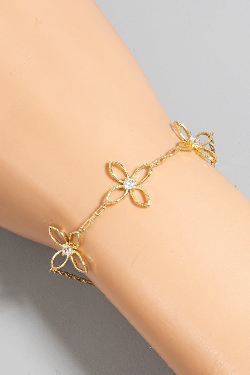 CZ Dainty Flower Bracelet
