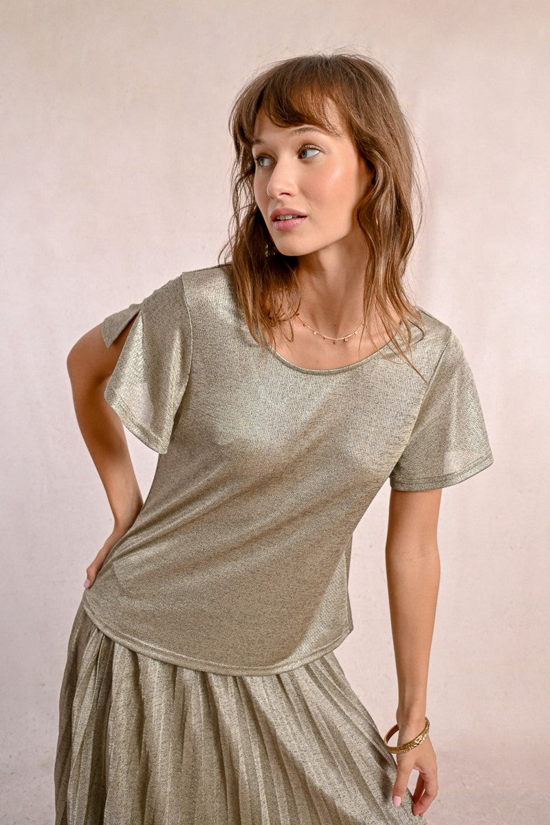 Olina Flutter Sleeve Top