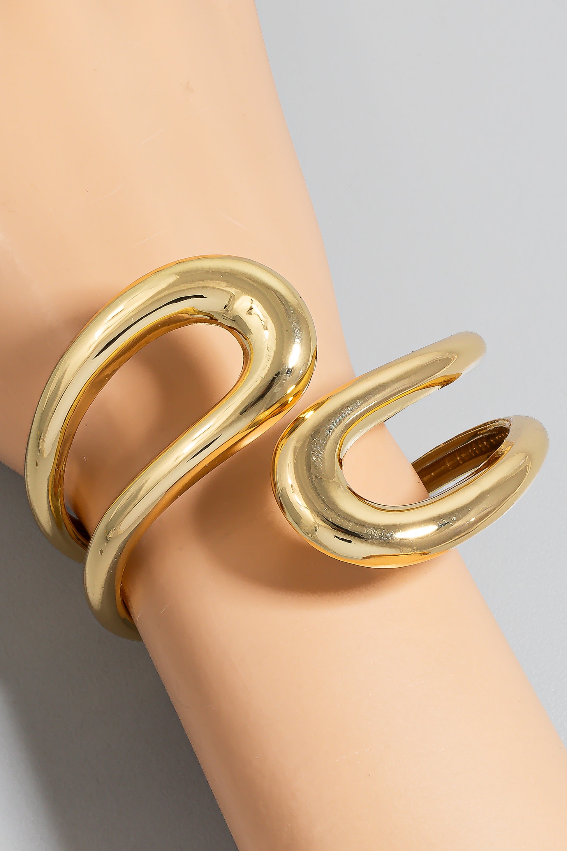 Looped Wire Hinge Bangle Bracelet