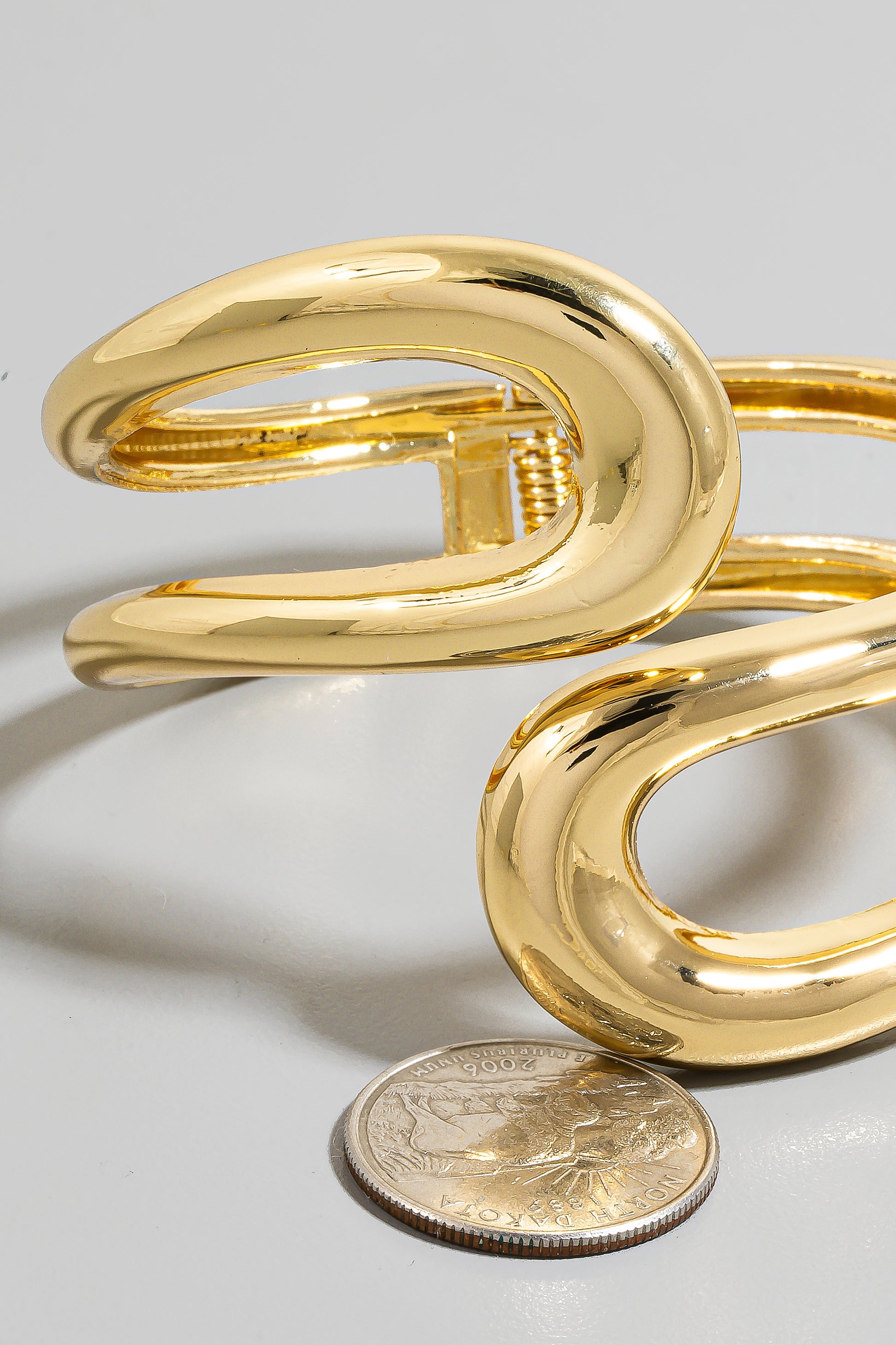 Looped Wire Hinge Bangle Bracelet