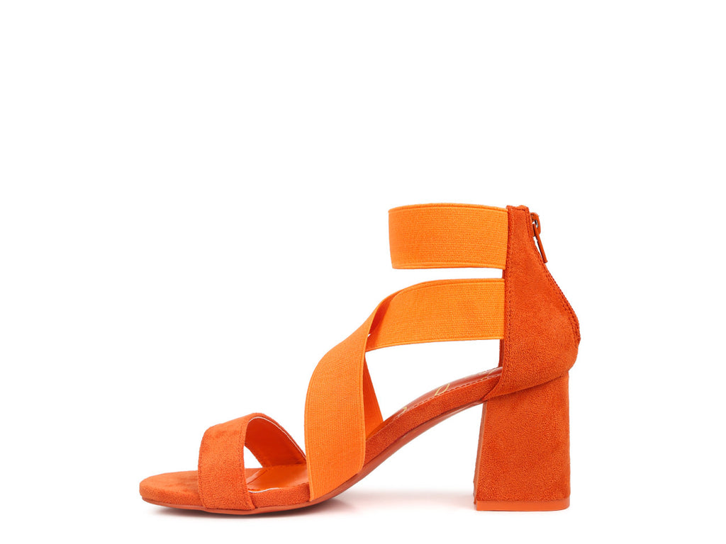 Pumpkin Strappy Block Heels
