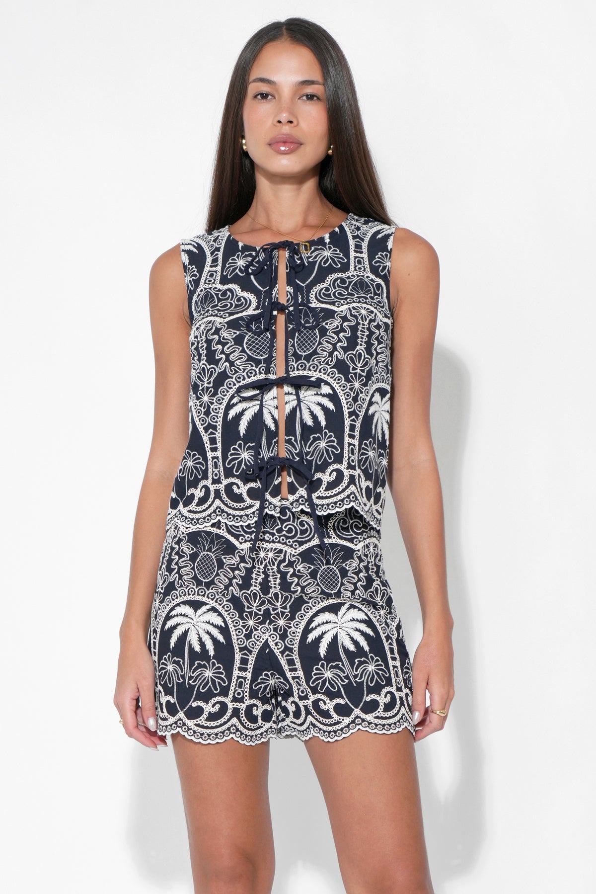 Katherine Scallop Embroidered Top