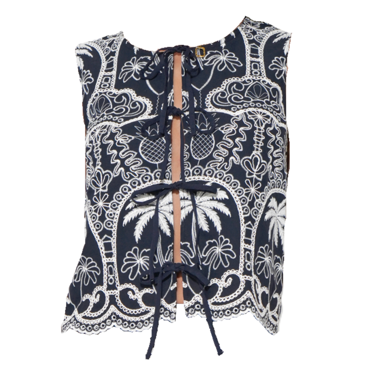 Katherine Scallop Embroidered Top