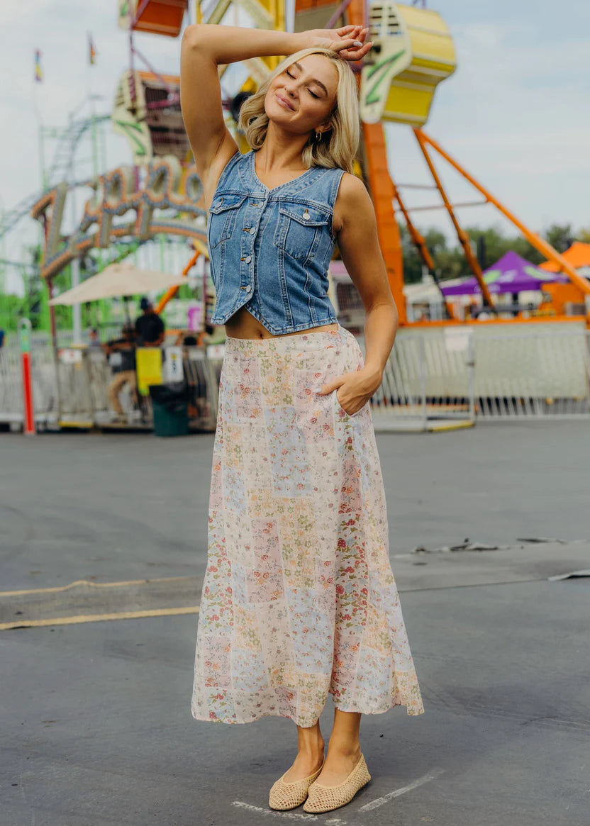 Floral Patchwork Skirt