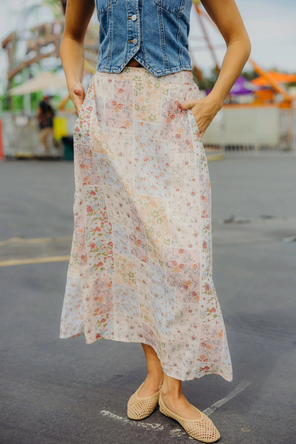 Floral Patchwork Skirt