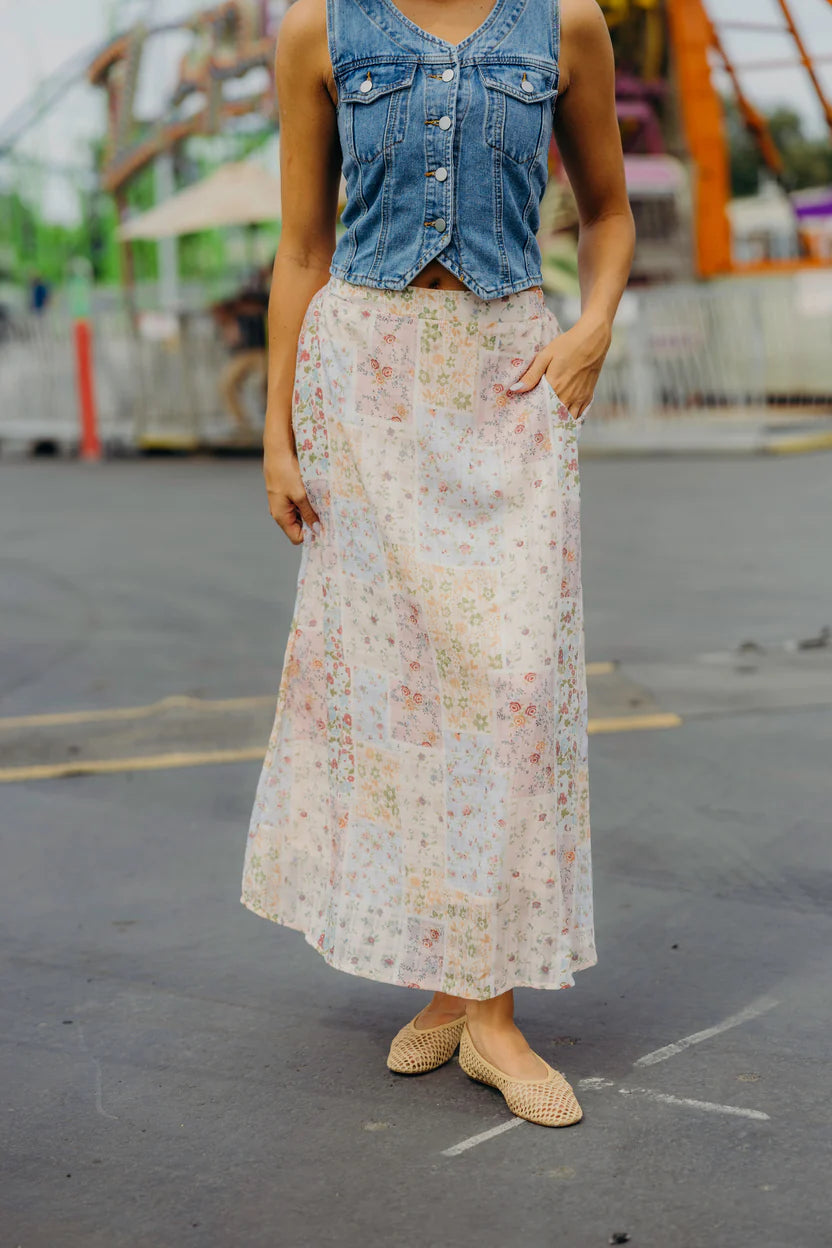 Floral Patchwork Skirt