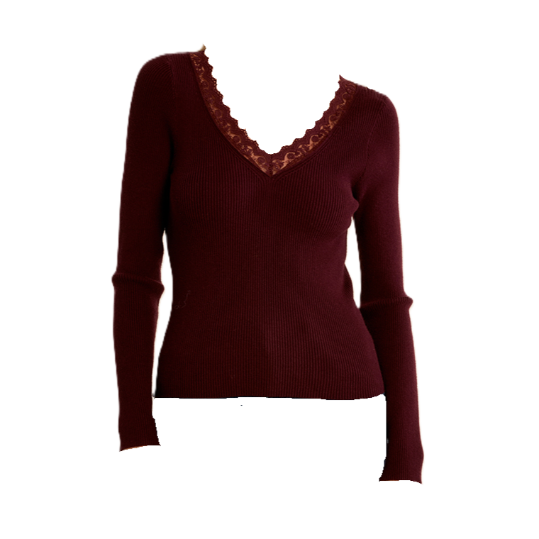 Addison Lace Trim LS Top
