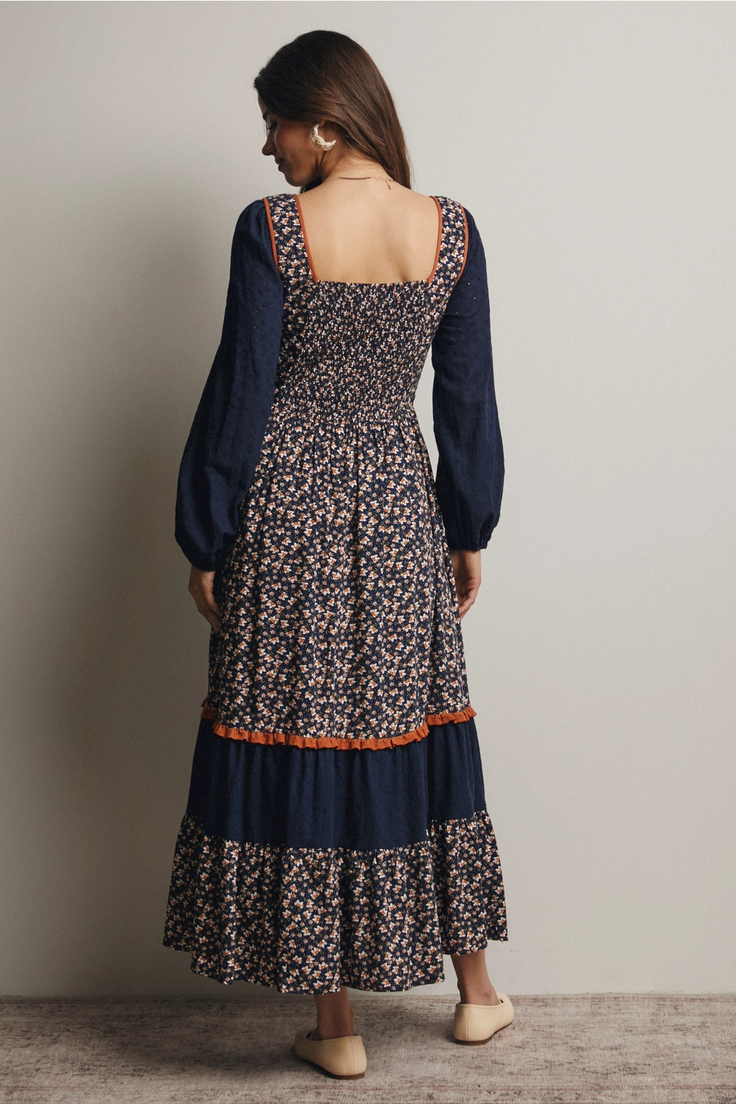 Laura Patchwork Lace-up Dress