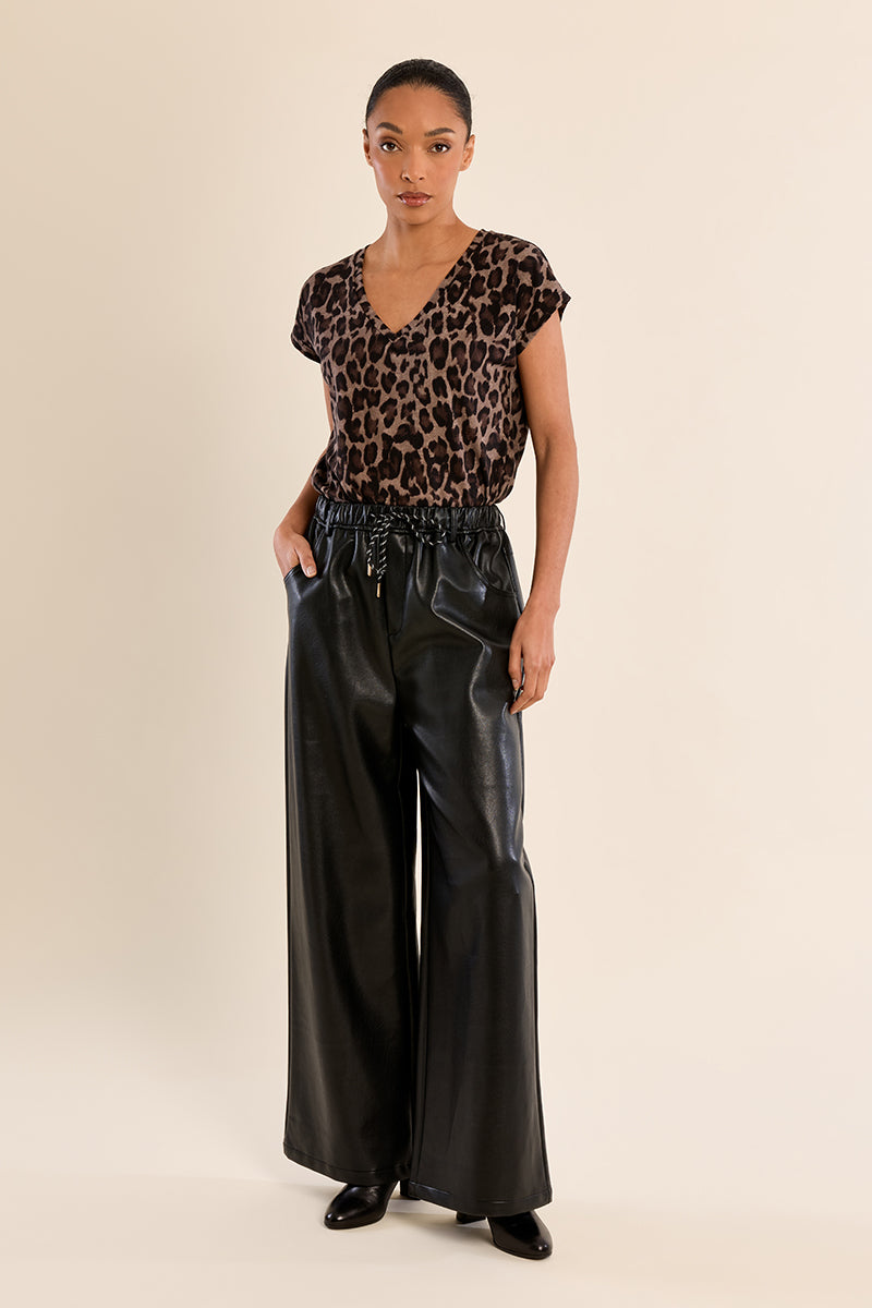 Milan Faux Leather Wide Leg Pant