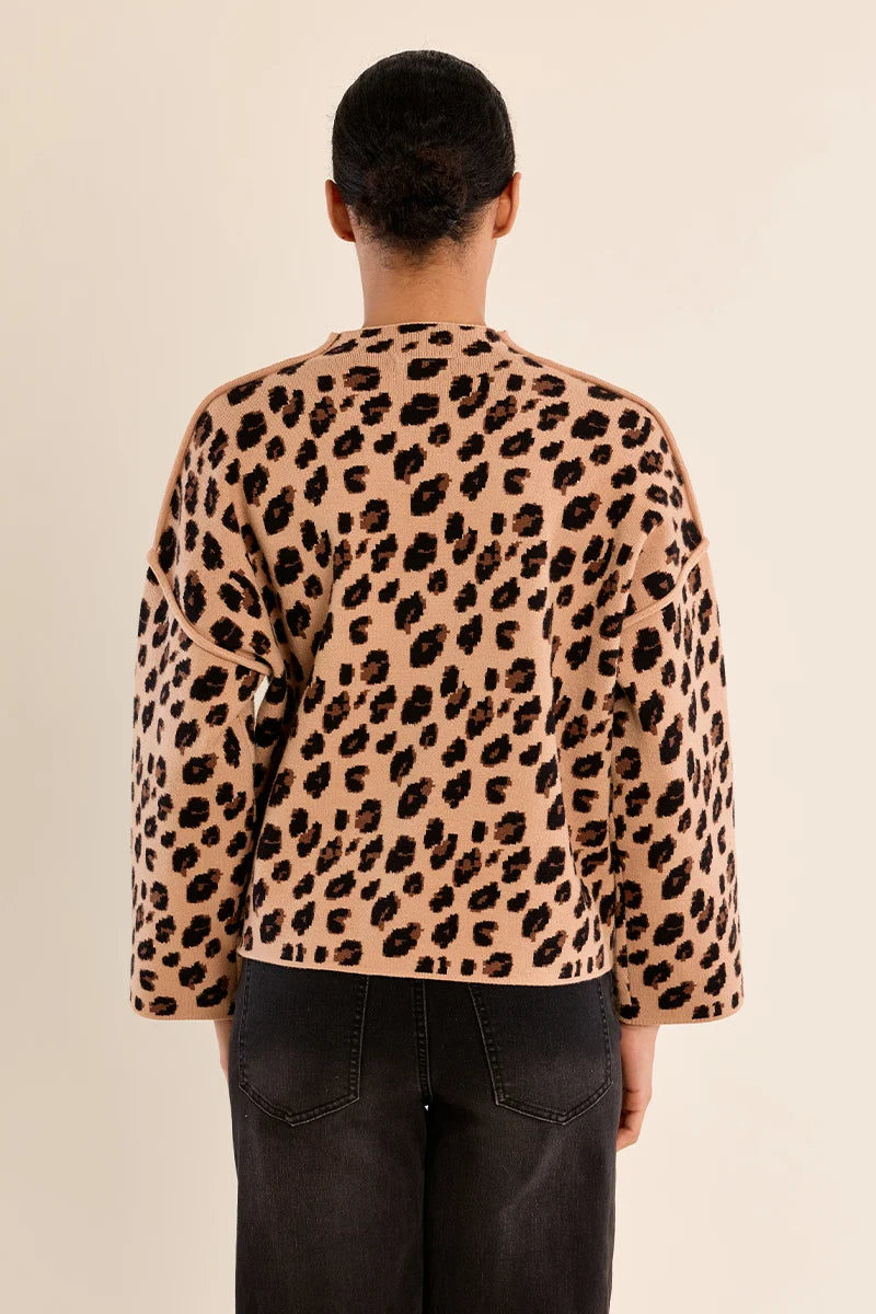 Leopard Print Oversized Sweater