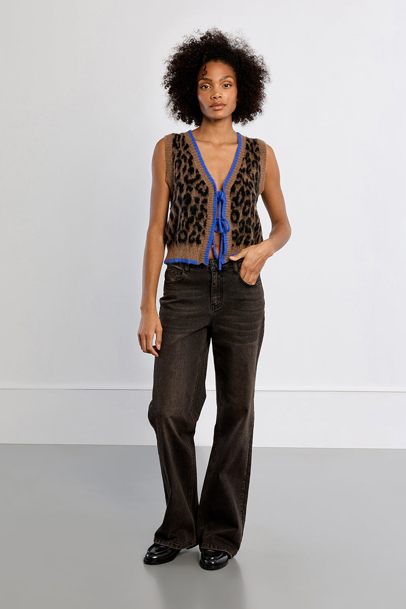 Leo Leopard Sweater Vest
