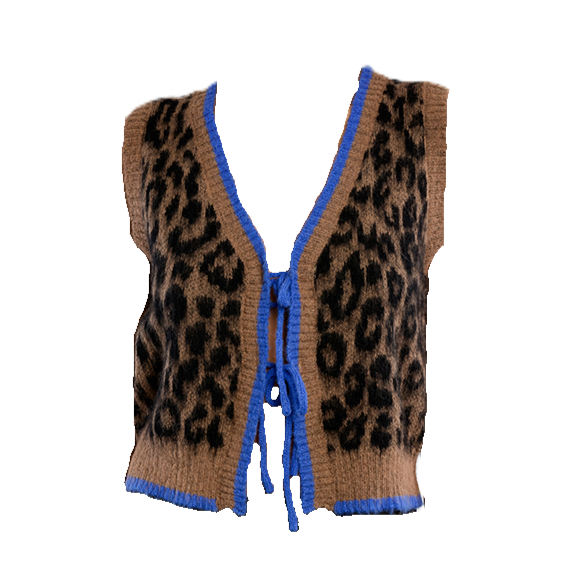 Leo Leopard Sweater Vest