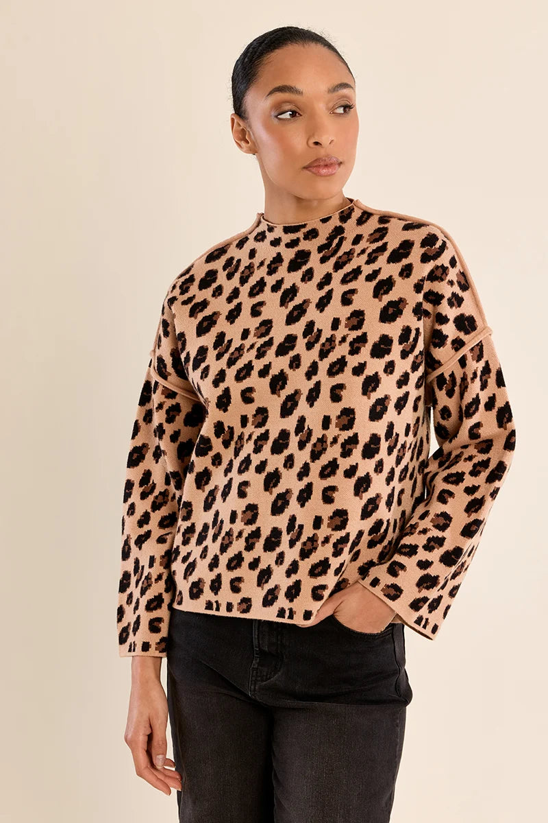 Leopard Print Oversized Sweater
