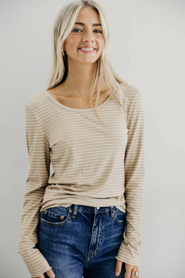 Long Sleeve Ribbed Tee