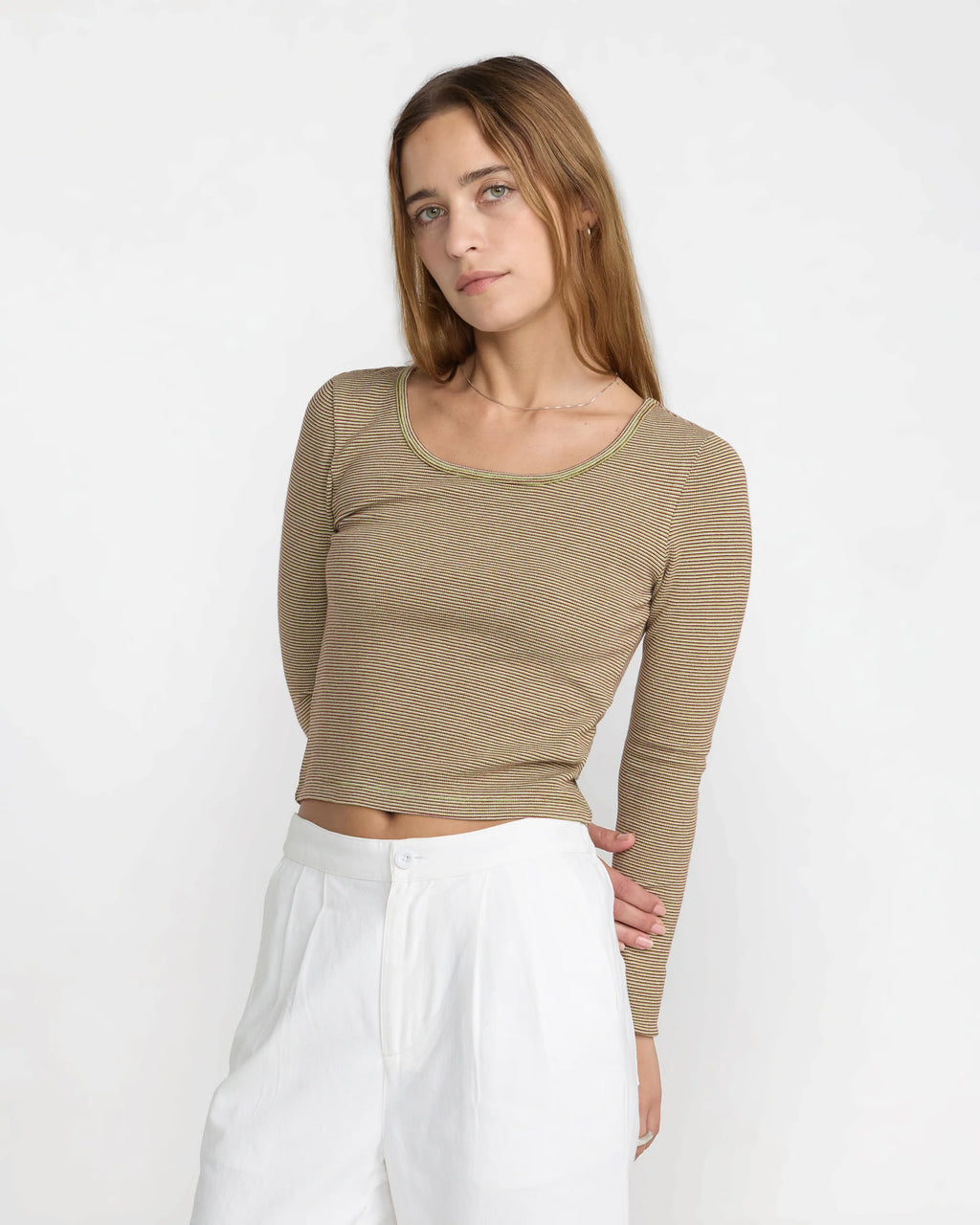 Jungle Ls Scoop Neck Top