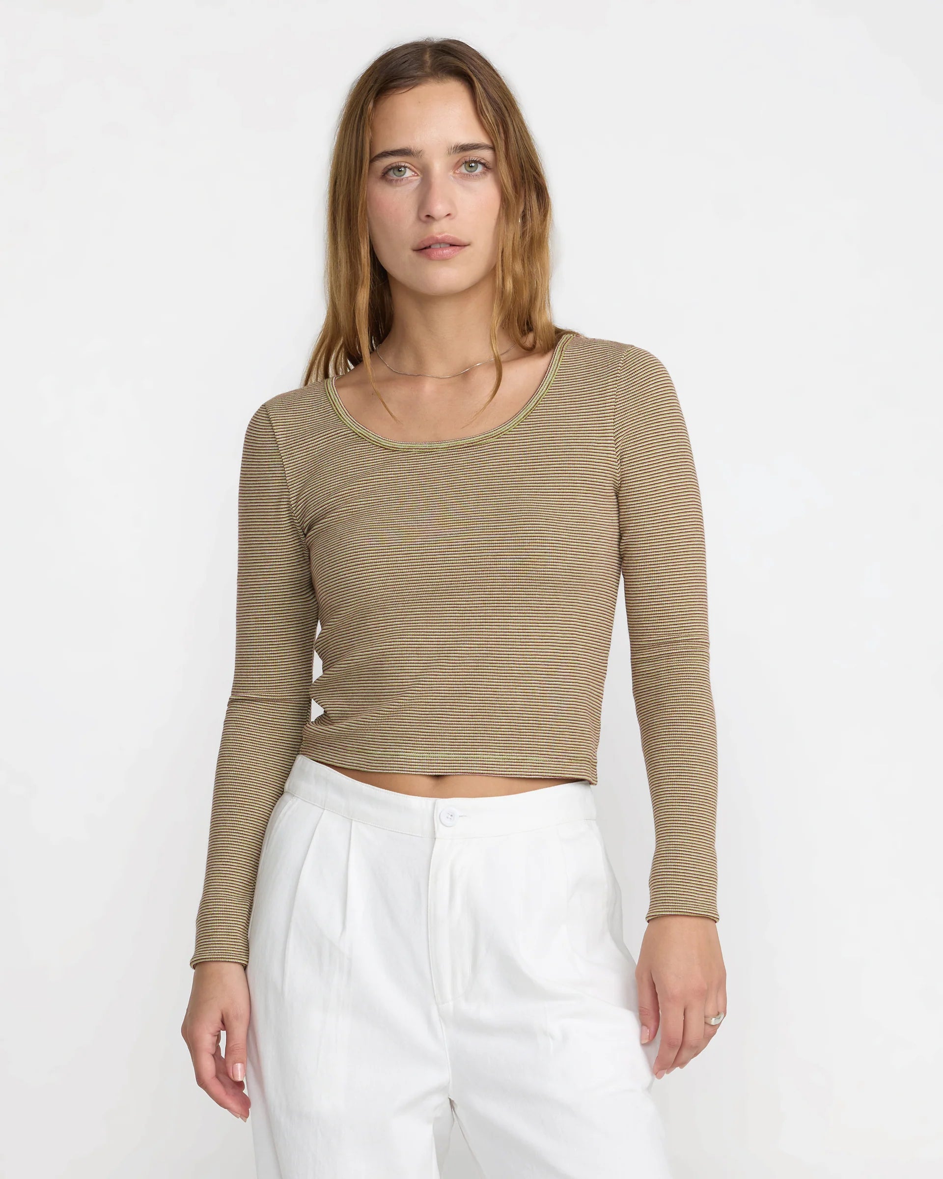 Jungle Ls Scoop Neck Top