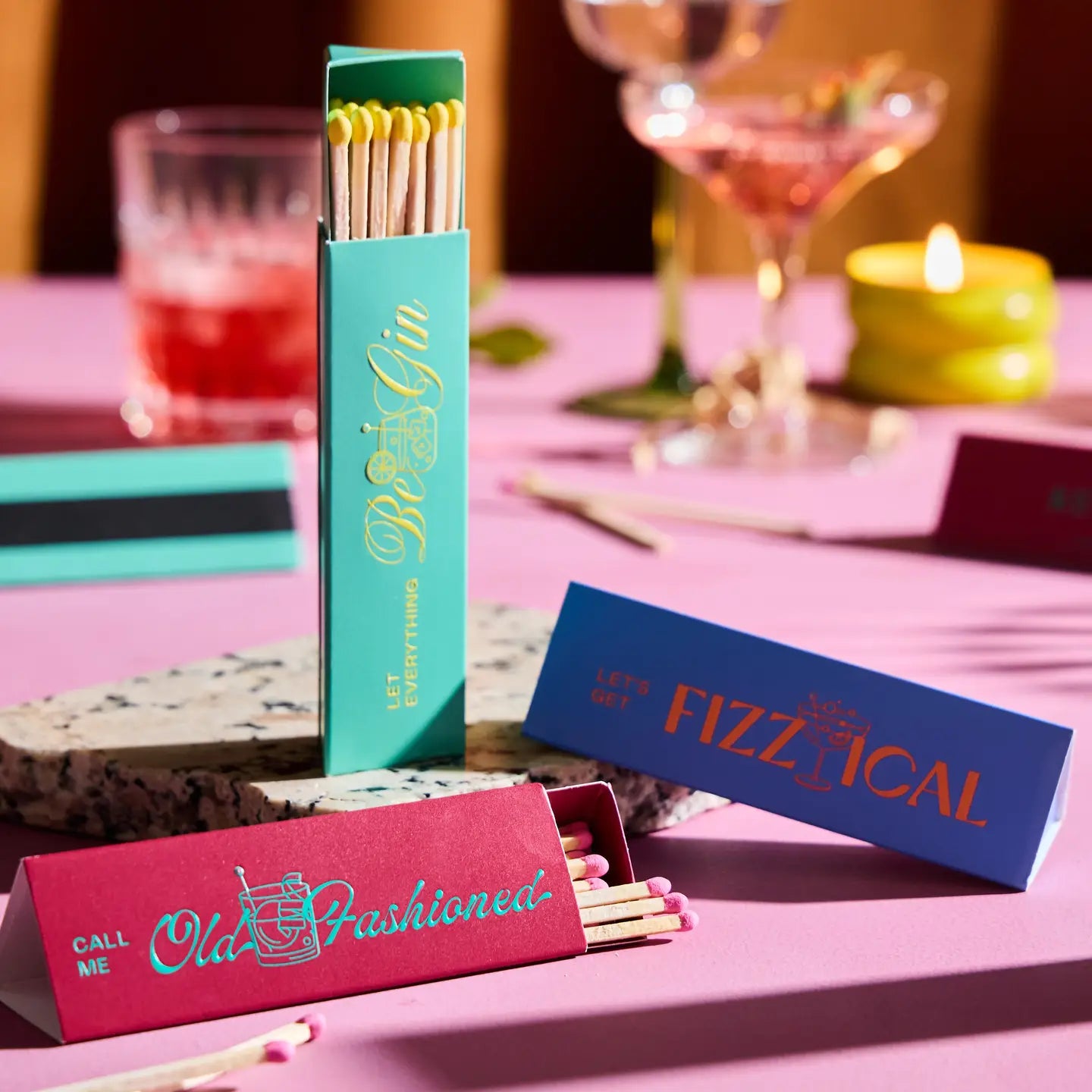 Cocktail Triangle Matchbox Set